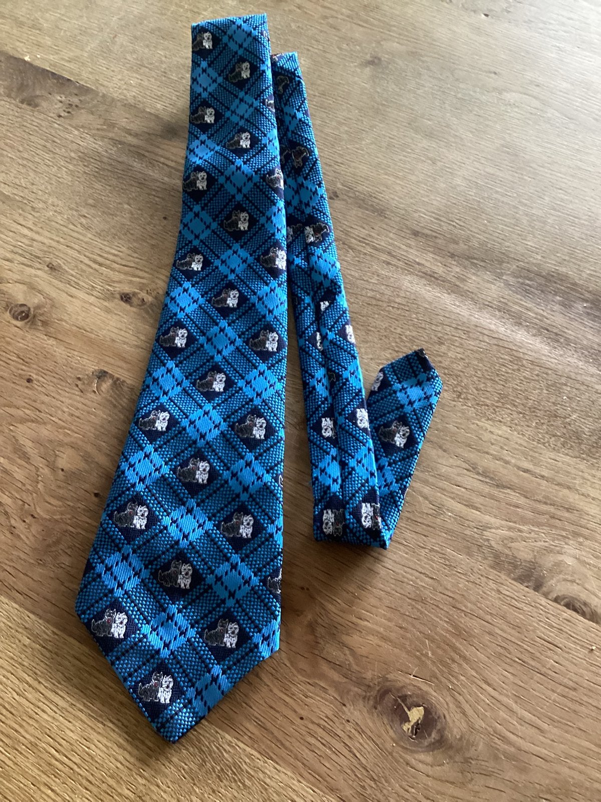 Stropdas hond, Verzenden, Gedragen, Blauw, Met patroon