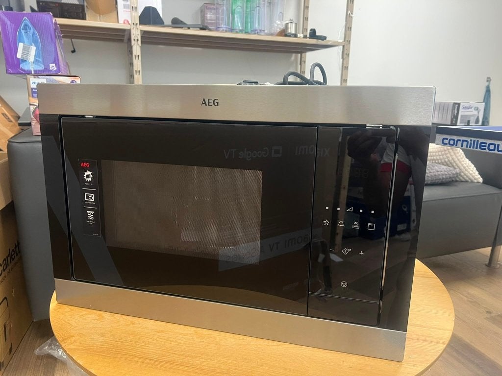 AEG MSB2547DM Inbouwmagnetron 25L - ZGAN - €200, Witgoed en Apparatuur, Magnetrons, AEG, Grill, Inbouw, Draaiplateau