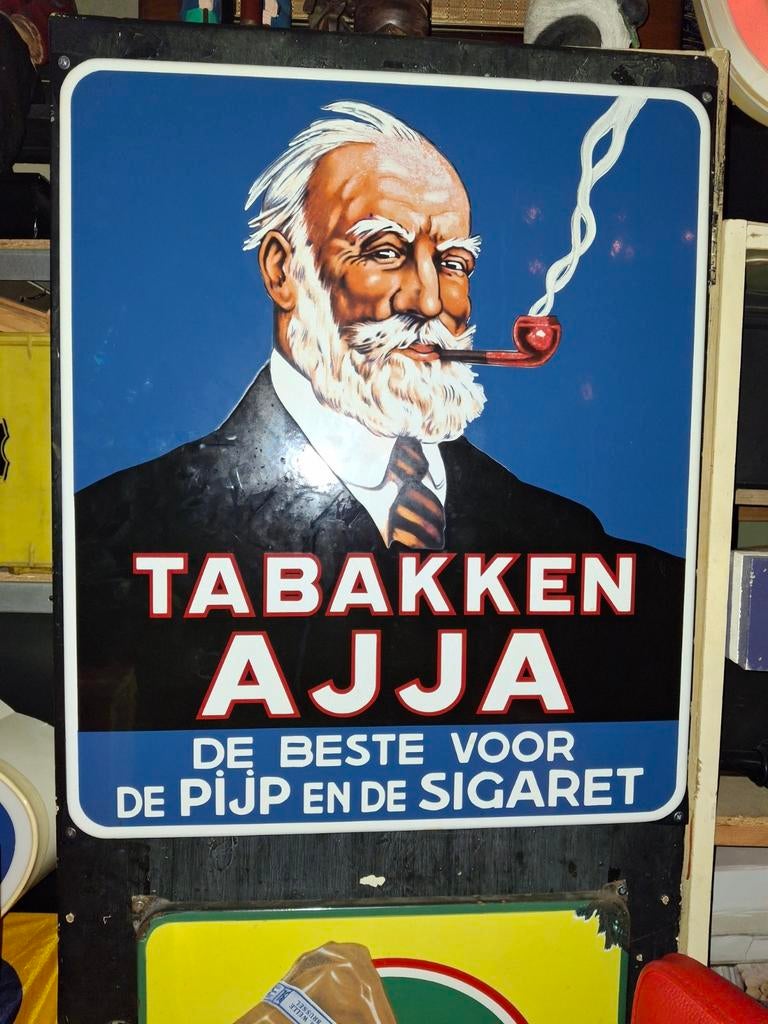 AJJA emaille reclamebord, Ophalen of Verzenden, Reclamebord