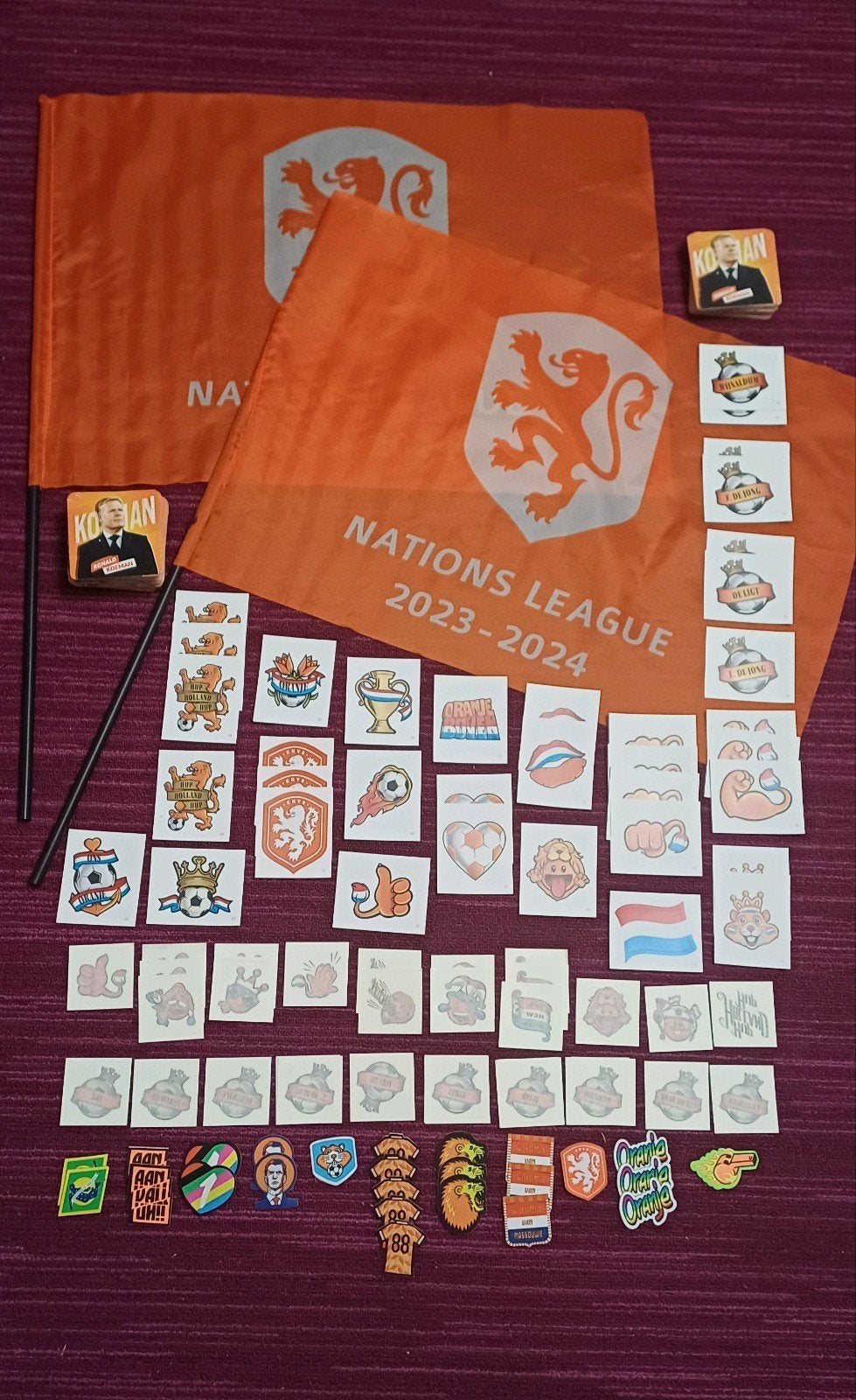 Oranje Nations League 2023-2024 vlaggen + AH verzamelspullen, Ophalen of Verzenden, Nieuw, Overige sporten, Poster, Plaatje of Sticker