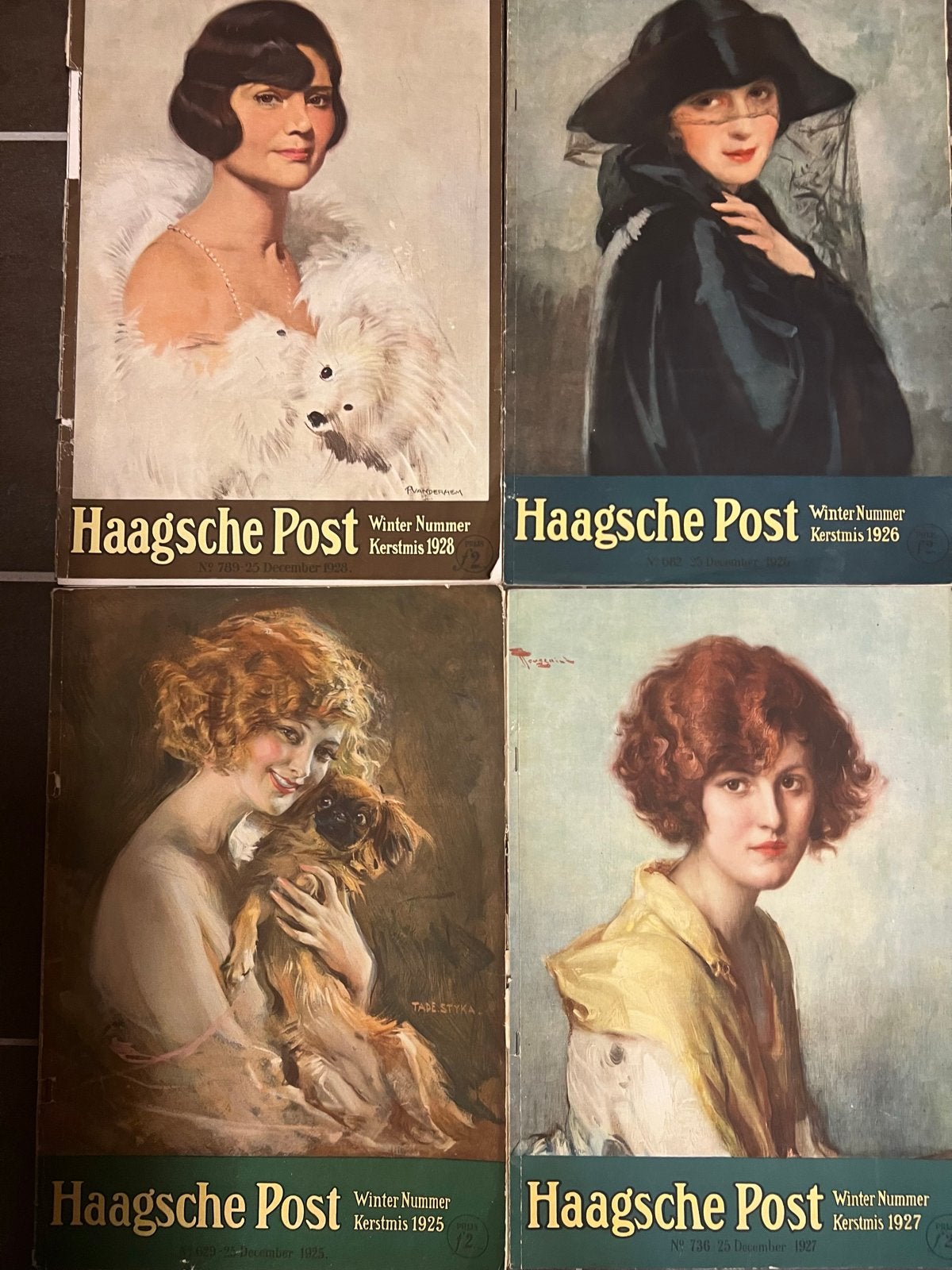 Haagsche Post Winter Nummer Kerstmis 1925-1928 (4 stuks), Ophalen of Verzenden