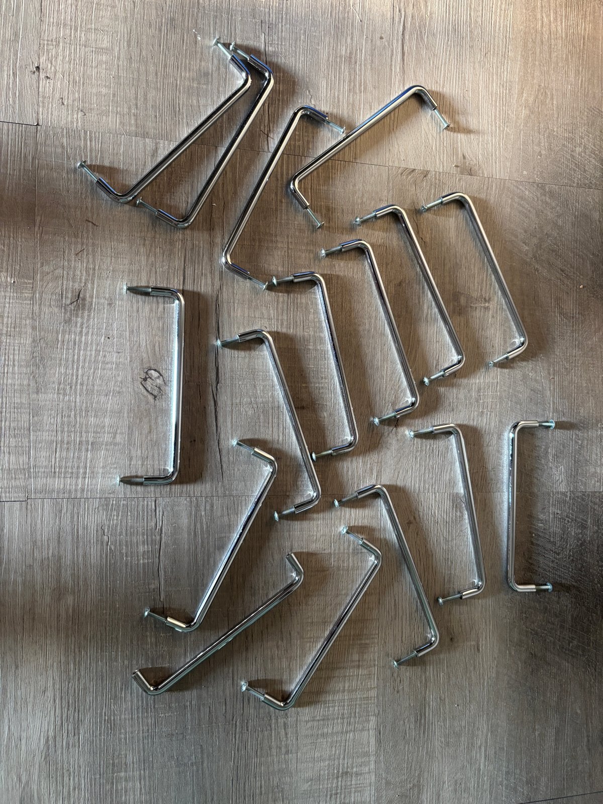 15x Gebogen handgrepen/beugels - Chroom, Ophalen of Verzenden, Gebruikt, 100 tot 250 mm, Overige typen