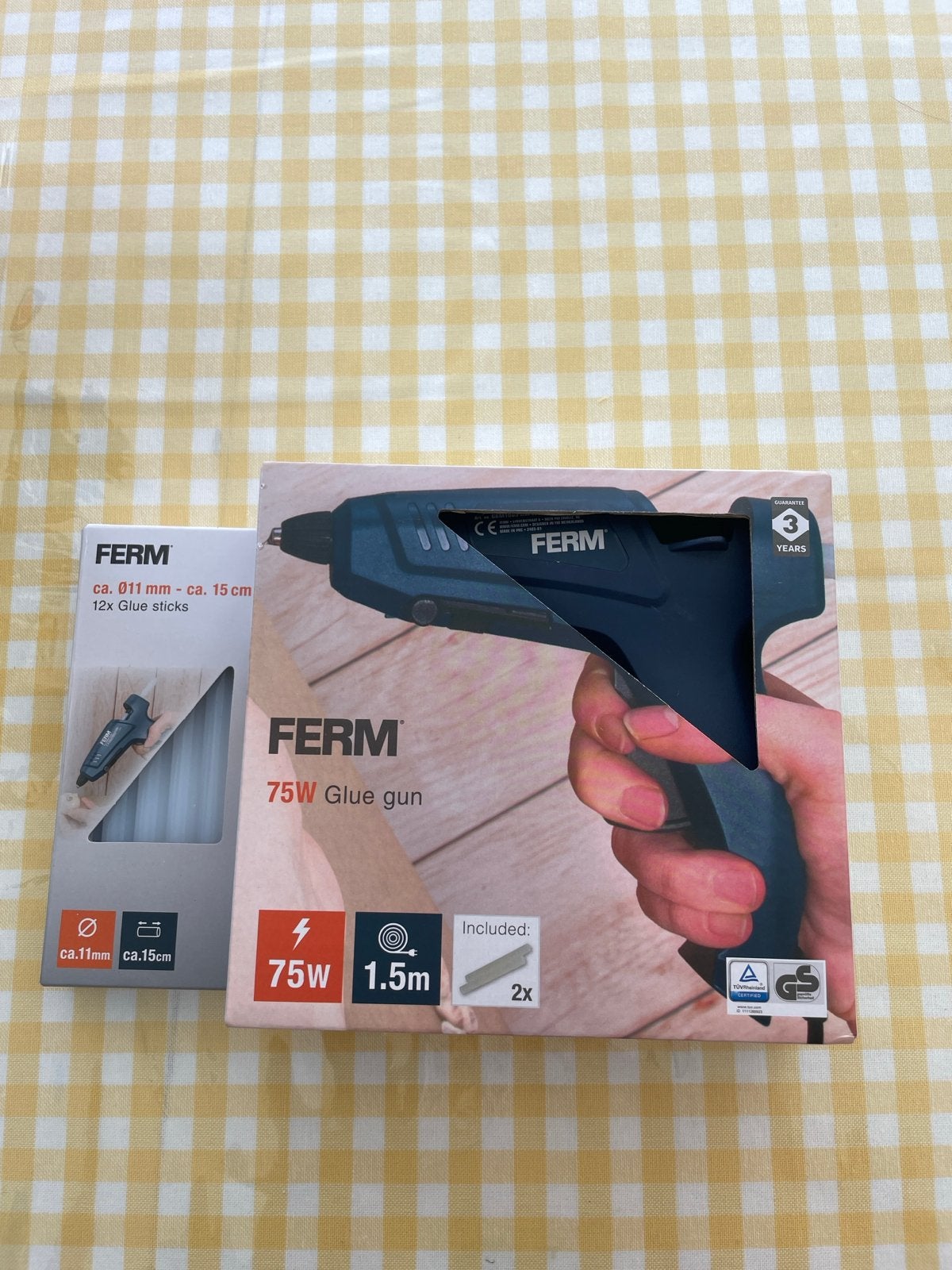 Ferm 75W Lijmpistool met 12 lijmsticks, Ophalen of Verzenden, Nieuw