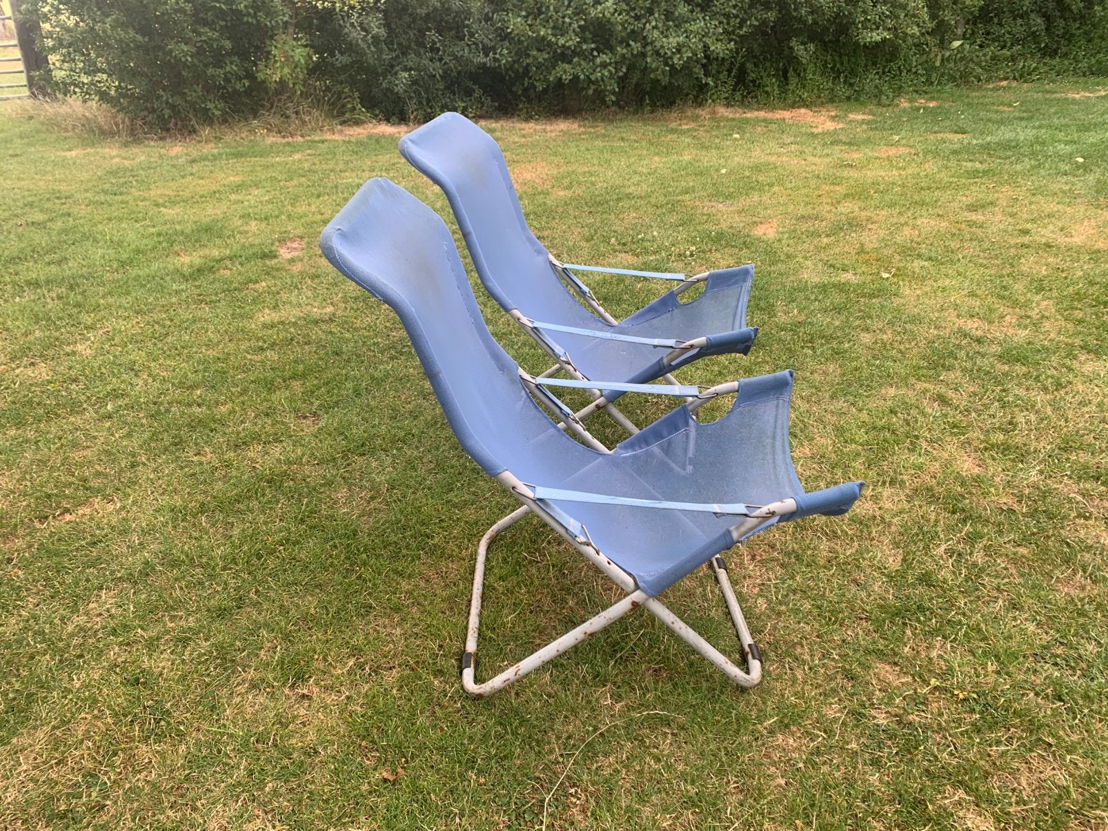 Buiten stoelen / tuinstoelen, Ophalen, Metaal, Verstelbaar, Gebruikt