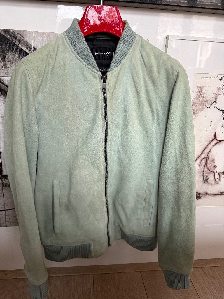 Suede heren jas, Ophalen of Verzenden, Zo goed als nieuw, Pure White, Maat 48/50 (M)