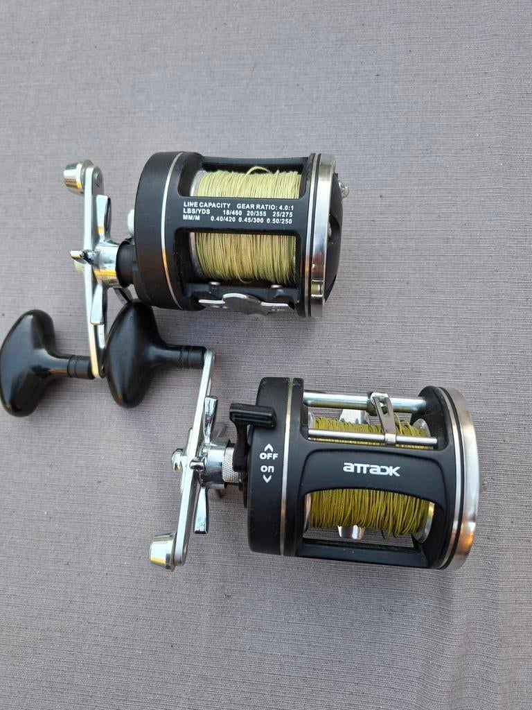Vismolen  (reel) 2x in goede staat wegens overcompleet, Watersport en Boten, Ophalen of Verzenden, Zo goed als nieuw, Molen