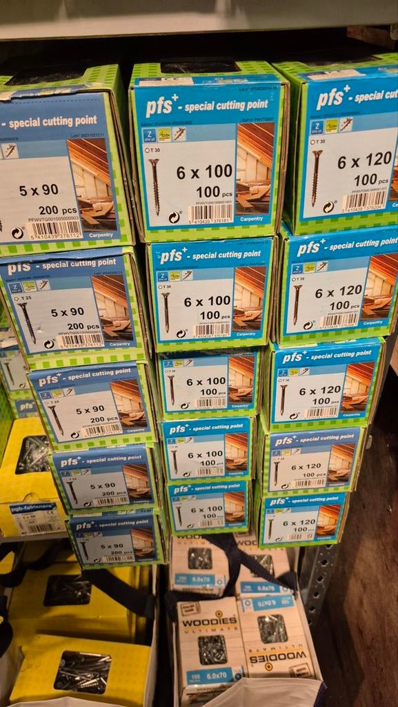 Woodies pgb PFS+ Schroeven - Diverse maten en lengtes, Verzenden, Nieuw, 100 tot 250 mm, Schroeven