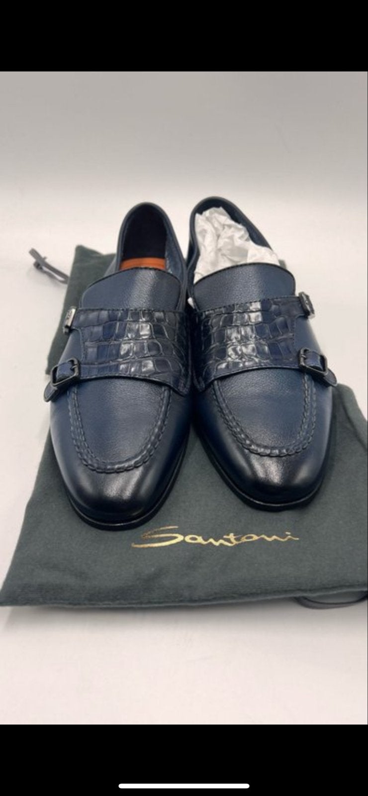 Santoni Monkschoenen Blauw Krokodillenleer Maat 40, Kleding | Heren, Schoenen, Blauw, Nieuw, Ophalen of Verzenden, Gespschoenen
