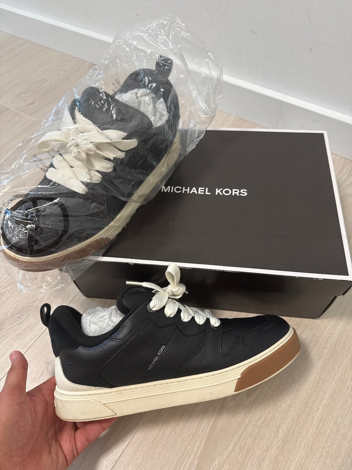 Michael Kors Barrett Lace Up Sneakers Zwart US 10, Ophalen of Verzenden, Nieuw, Zwart, Sneakers of Gympen