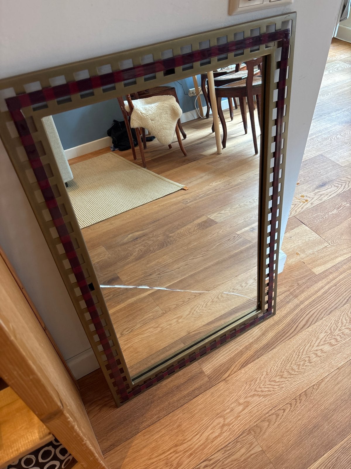 Grote spiegel zara home (gebroken), Huis en Inrichting, Ophalen, Gebruikt, Rechthoekig, 100 tot 150 cm