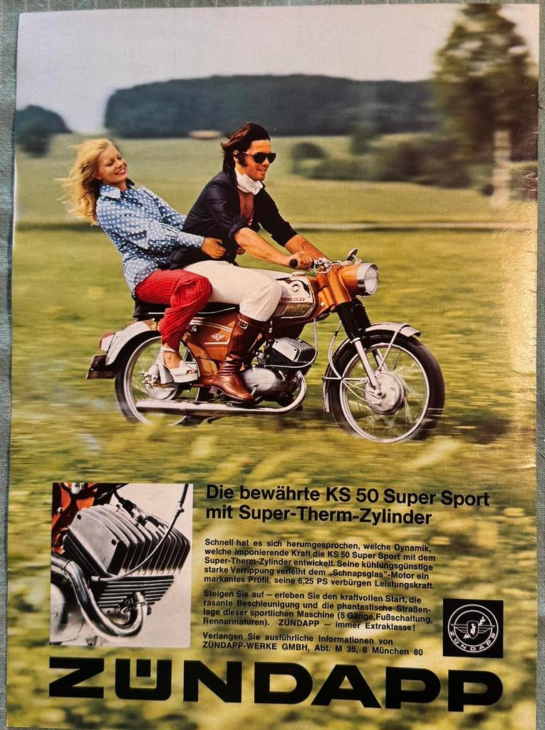 Advertentie 1973 Zündapp KS50 Super Sport, Verzenden, Zo goed als nieuw, Motoren
