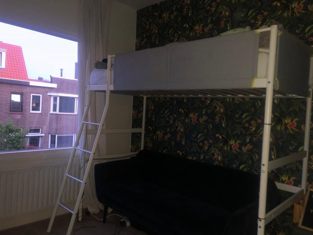 Hoogslaper Ikea wit, Huis en Inrichting, Slaapkamer | Stapelbedden en Hoogslapers, Ophalen of Verzenden, Eenpersoons, 90 cm, Hoogslaper