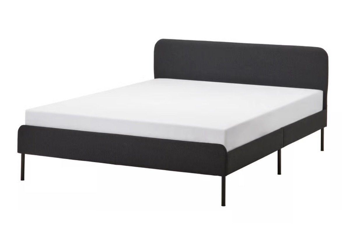 Bed SLATTUM IKEA 140x200 incl lattenbodem, Ophalen, Eenpersoons, Wit, 140 cm