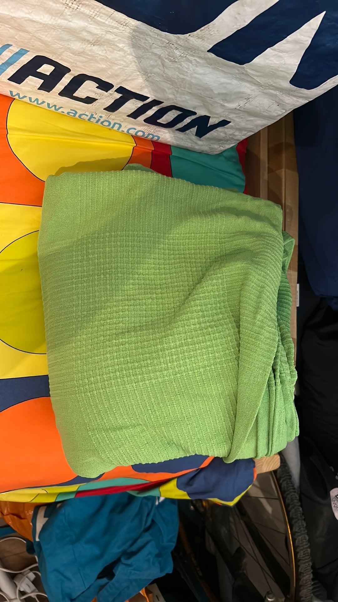 Groot groen sprei, Ophalen, Gebruikt, Vierkant, 200 cm of meer