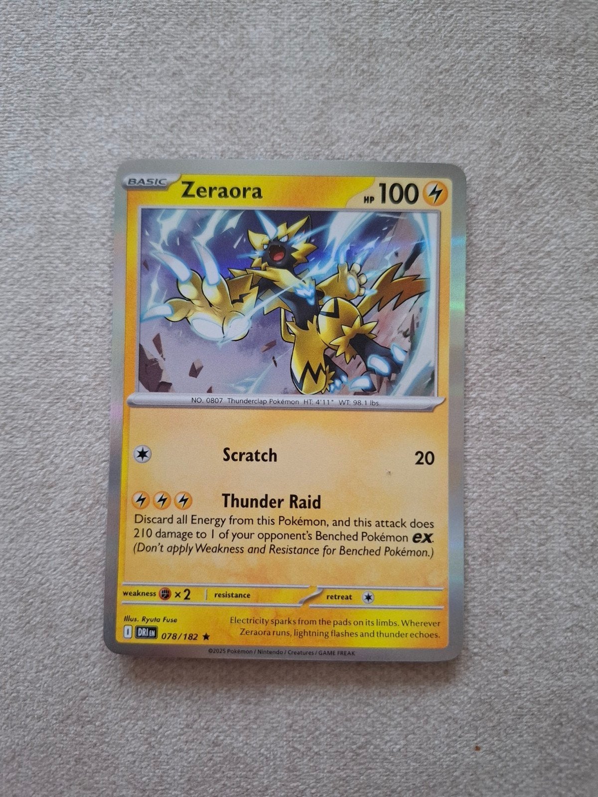 Zeraora 078/182 | Destined Rivals, Hobby en Vrije tijd, Verzamelkaartspellen | Pokémon, Ophalen of Verzenden, Nieuw