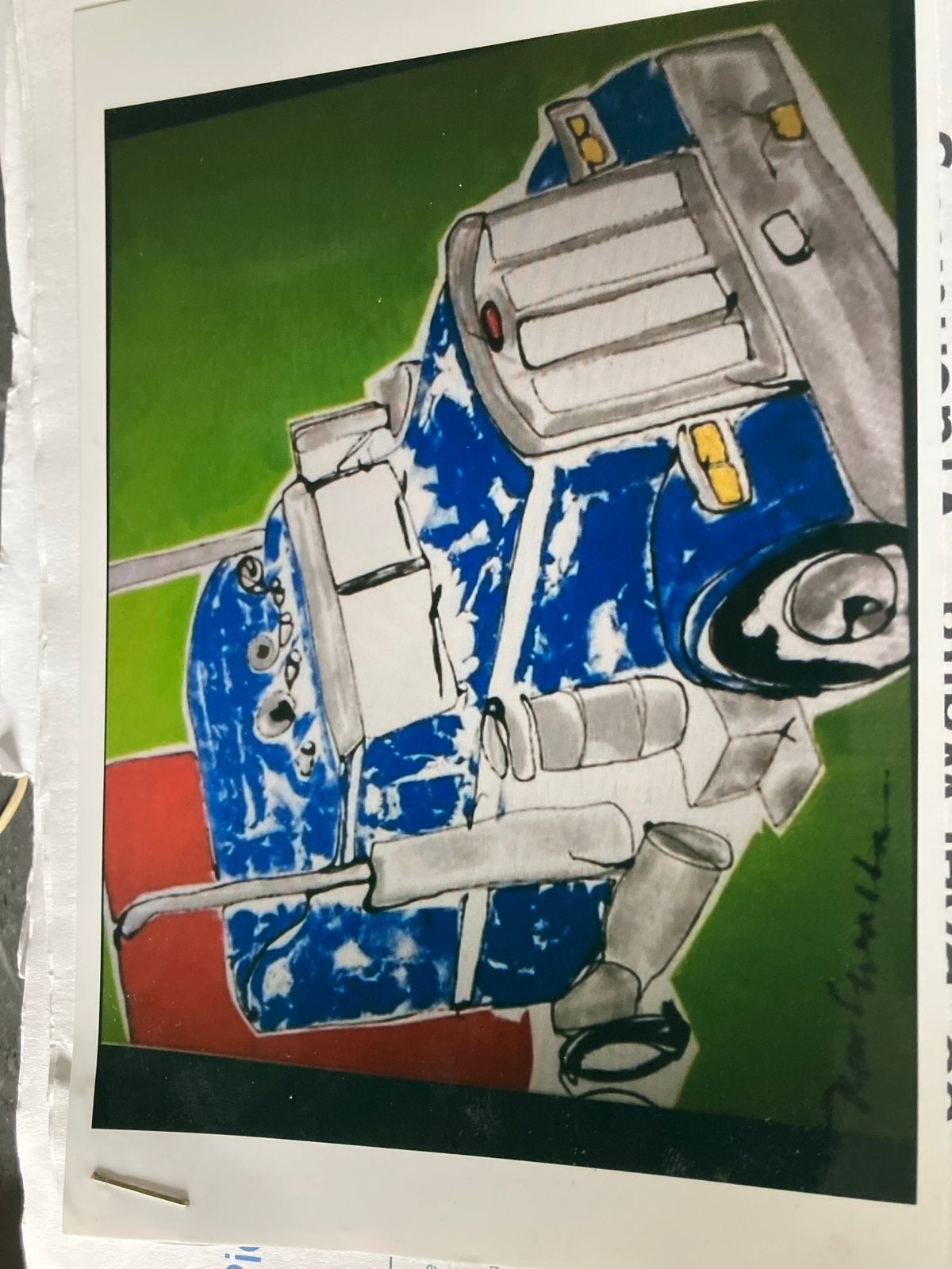 Acrylverf op 3D doek - gesigneerd - Vrachtwagen, Ophalen