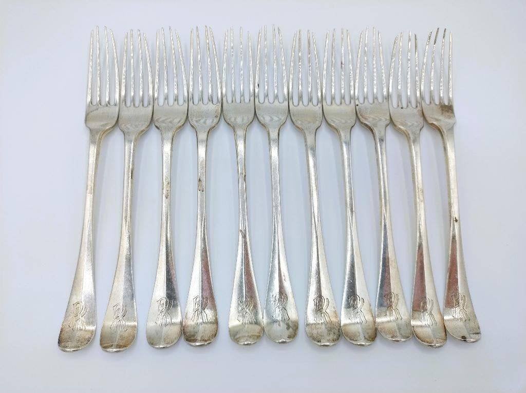 11-Delige set zilveren vorken, R. Helweg & J. Hulscher, 1786