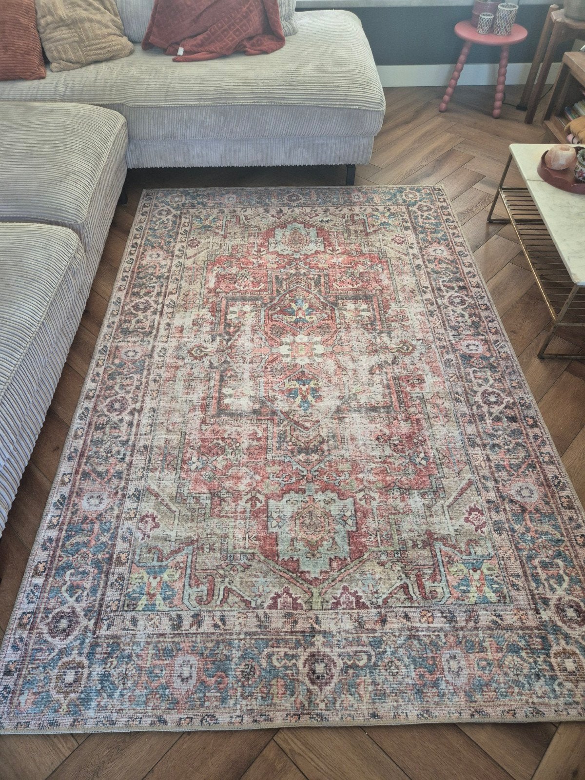 vintage vloerkleed multi kleur, Ophalen, Rechthoekig, 200 cm of meer