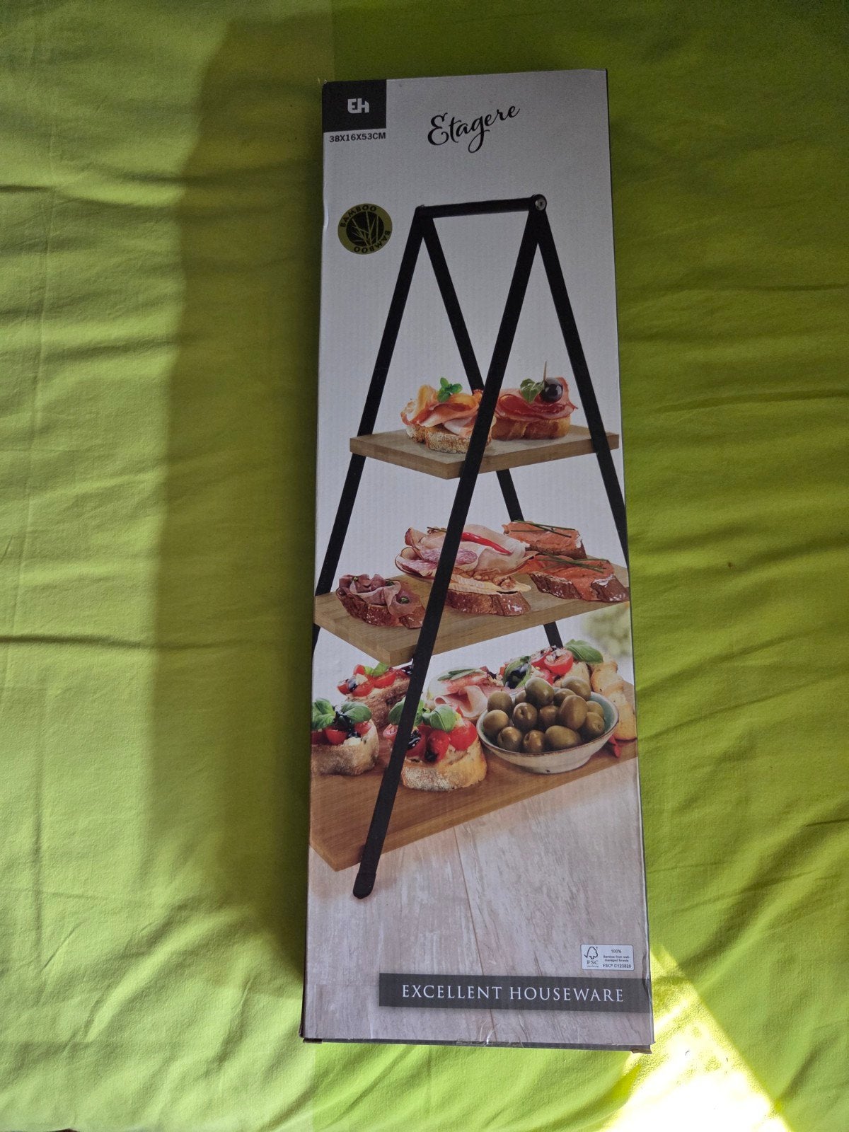 Excellent Houseware Etagere 38x16x53cm, Nieuw, Ophalen of Verzenden, Rechthoekig, Serveerplateau