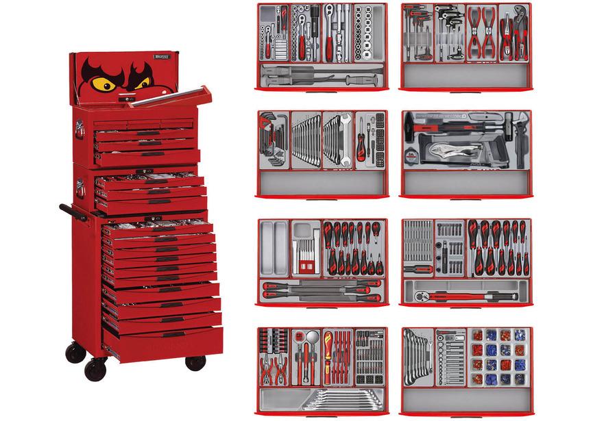 Gereedschapsset rood midi master 19 laden - Set 498-delig