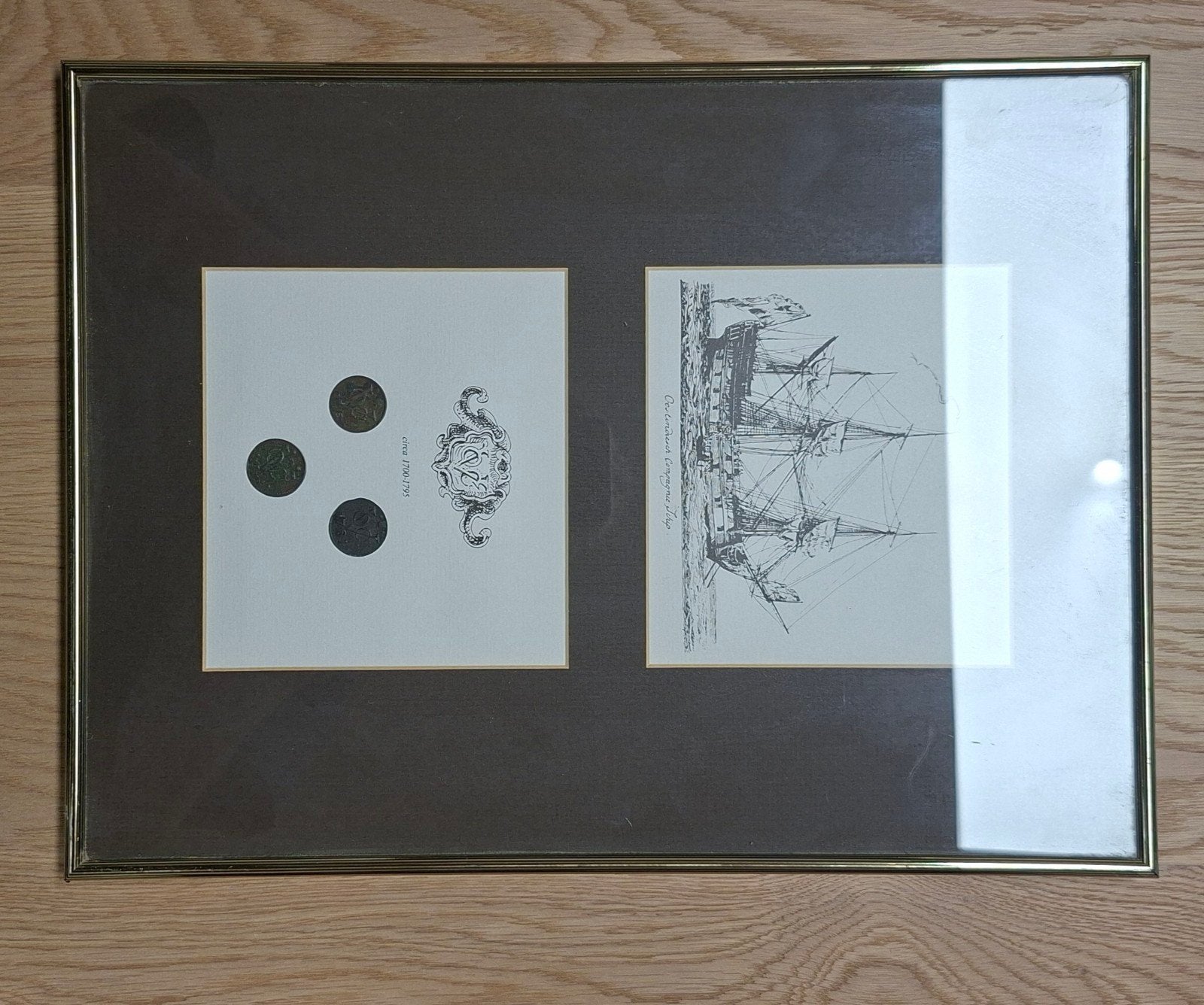 VOC Schilderij met munten en schip, Antiek en Kunst, Ophalen