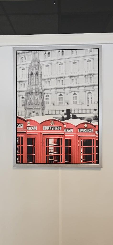 Schilderij Londen rode telefooncellen, Ophalen, Zo goed als nieuw, Schilderij, 75 cm of meer