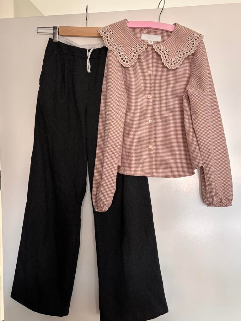 Set: blouse en wijde broek 148, Ophalen of Verzenden, Zo goed als nieuw