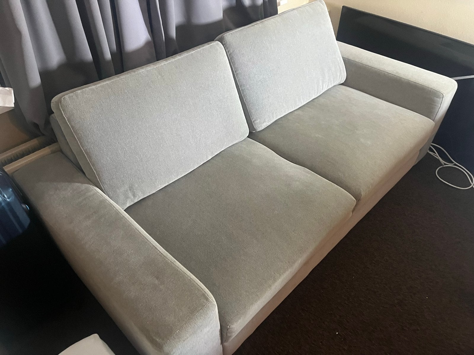 KIVIK, IKEA 3-zitsbank, grijs, zo goed als nieuw, Ophalen, Driepersoons, 75 tot 100 cm, Zo goed als nieuw