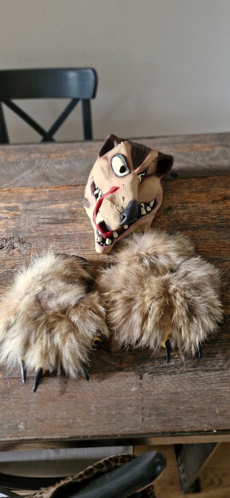 Grote Boze Wolf Kostuum - Masker en Klauwen, Ophalen of Verzenden, Zo goed als nieuw, Accessoires