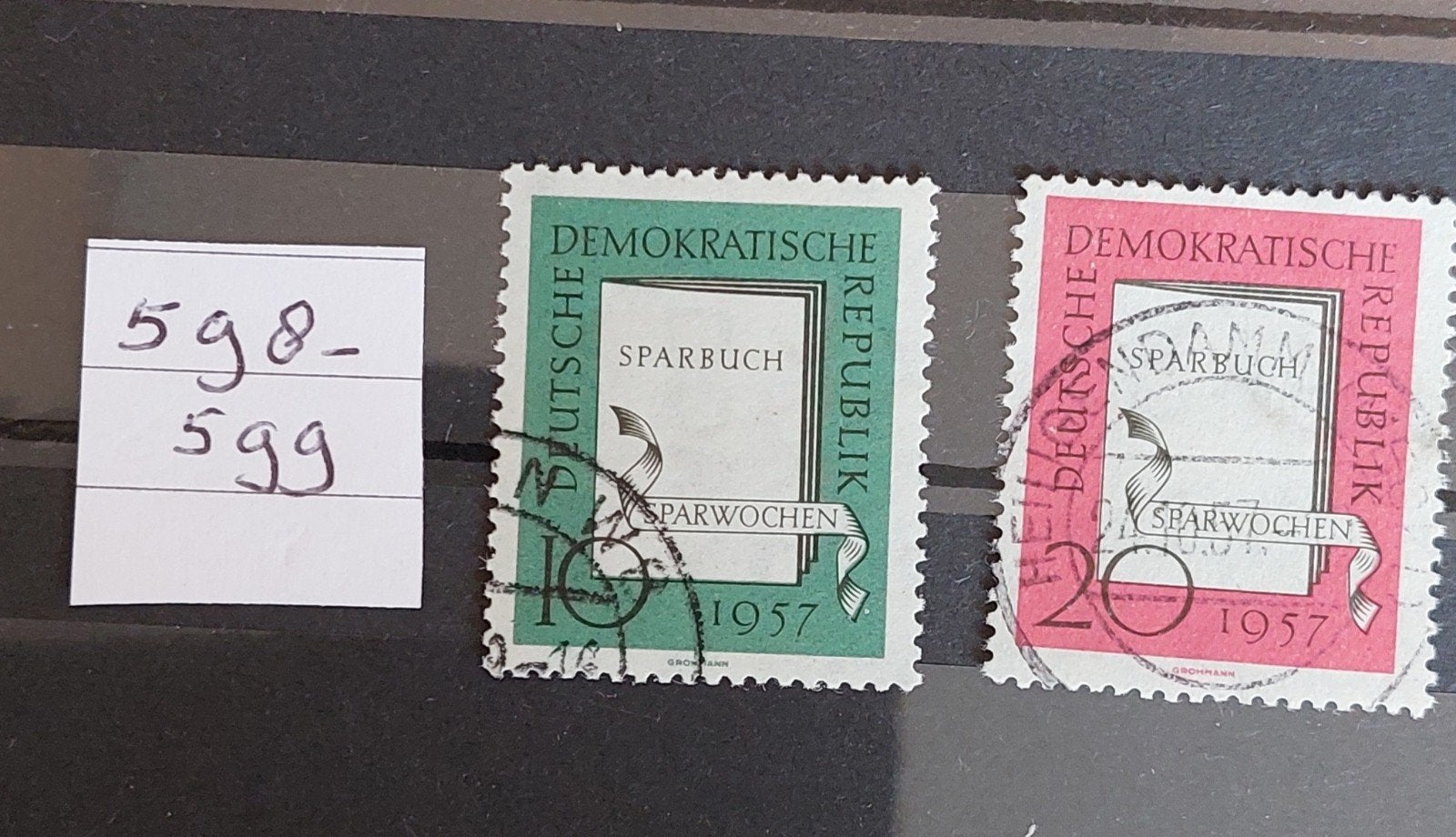 DDR postzegels 598-599 - Spaarweken 1957, Ophalen of Verzenden, DDR