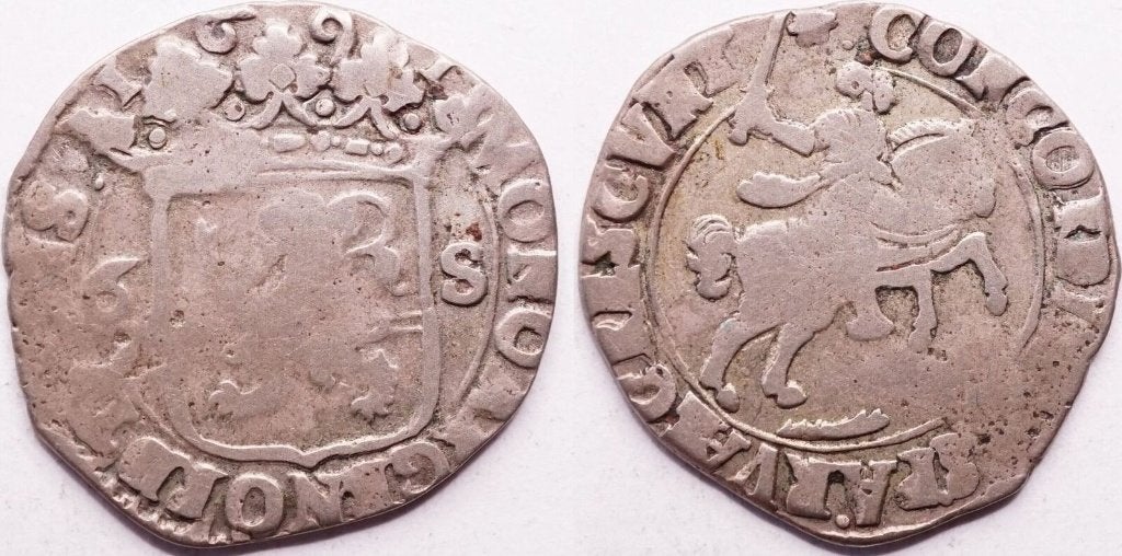 Rijderschelling 1691, Overijssel, Republiek, Postzegels en Munten, Munten | Nederland, Vóór koninkrijk, Zilver, Losse munt, Overige waardes