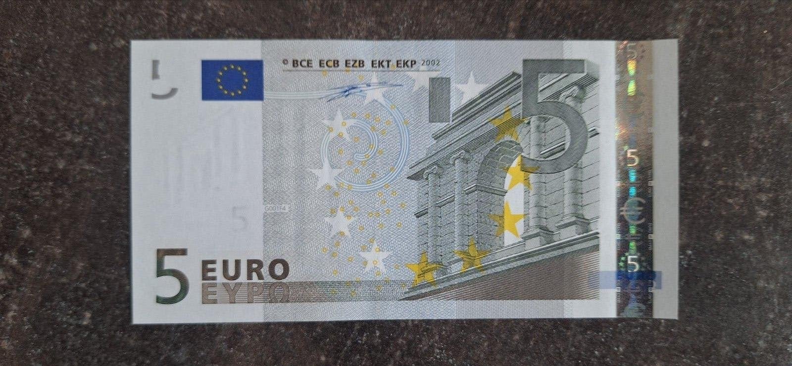 Nederland 5 euro G001 UNC  Duisenberg, Ophalen of Verzenden, Euro's