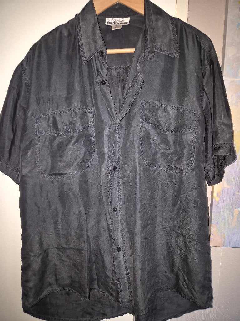 Vintage Marnie West 100% Zijden Overhemd, Zwart, Maat 46/48 (XL) of groter, Ophalen of Verzenden, Zo goed als nieuw