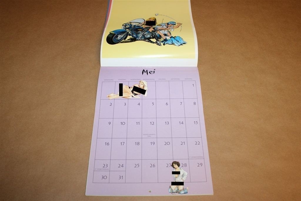 Rooie Oortjes Jaarkalender 1994 — Erotische Stripkunst, Boeken, Eén stripboek, Ophalen of Verzenden, Gelezen