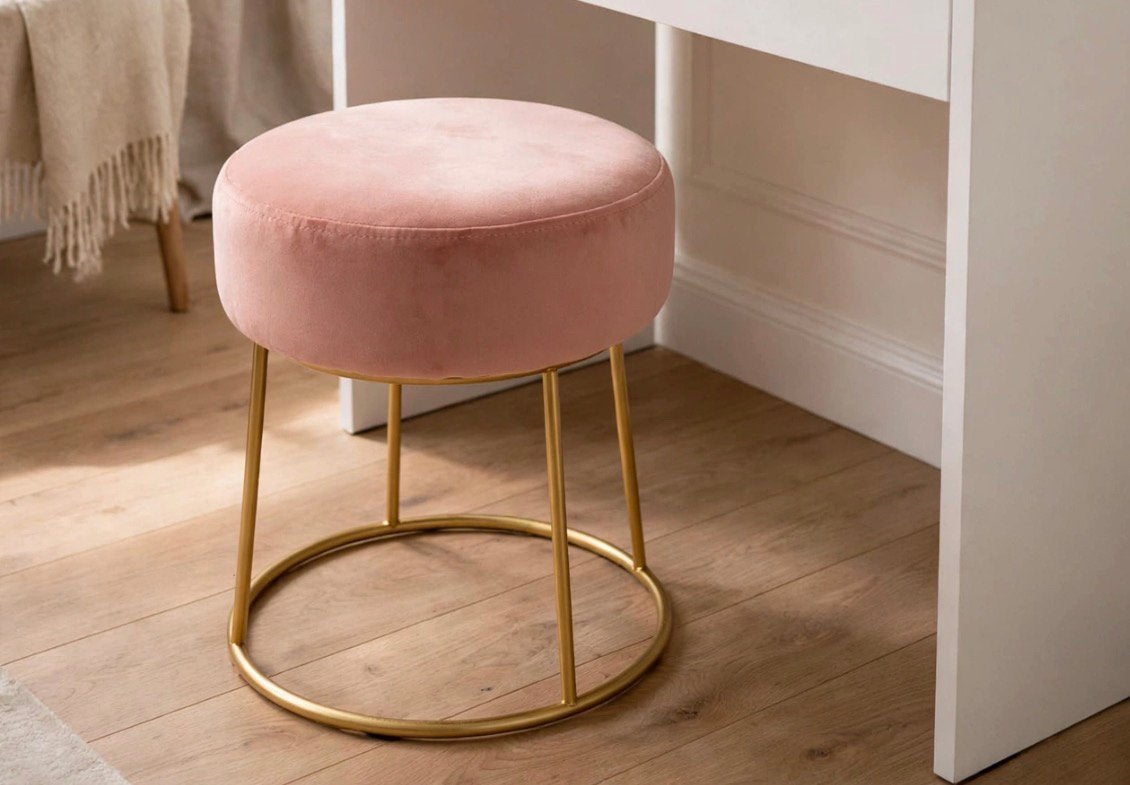 Oud roze poef, Huis en Inrichting, Ophalen, Zo goed als nieuw, Overige materialen