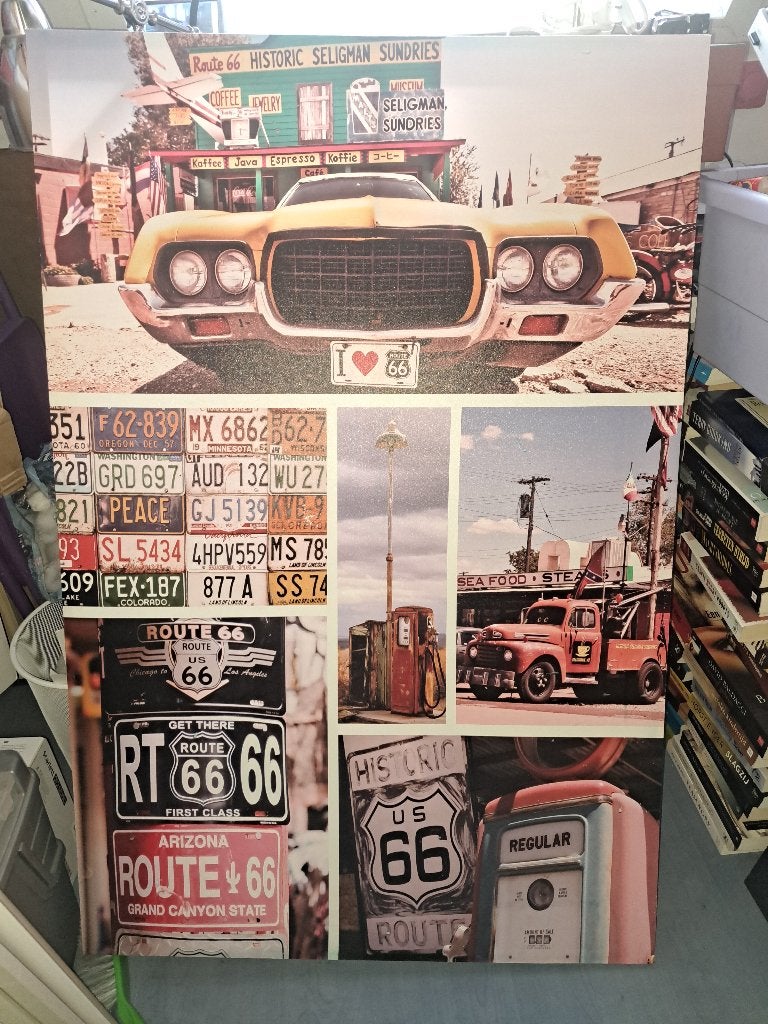 Canvas doek met o.a. Ford Torino (Z242-20), Huis en Inrichting, Woonaccessoires | Schilderijen, Tekeningen en Foto's, Ophalen