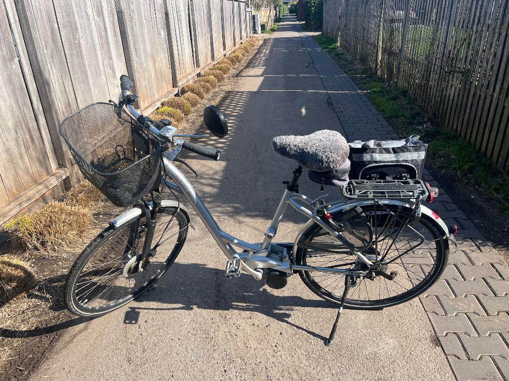 Dames E-bike Flyer, Fietsen en Brommers, Elektrische fietsen, Gebruikt, Overige merken, 51 tot 55 cm, 50 km per accu of meer, Ophalen