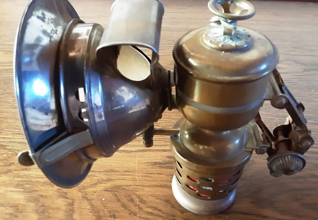 Oude  fietslantaarn  ( carbidlamp ? ), Antiek en Kunst, Ophalen of Verzenden