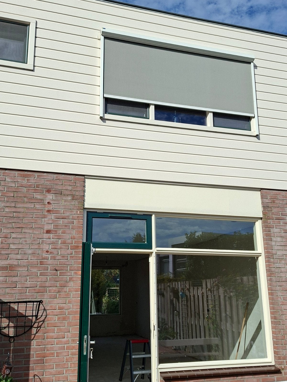 beige gemêleerd screen - Zgst, Doe-het-zelf en Verbouw, Rolluiken, Ophalen, 200 cm of meer, Crème of Beige, Zo goed als nieuw