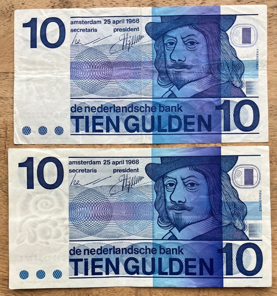 2 x 10 gulden Frans Hals (normaal en Bulls Eye), Ophalen, 10 gulden, Setje