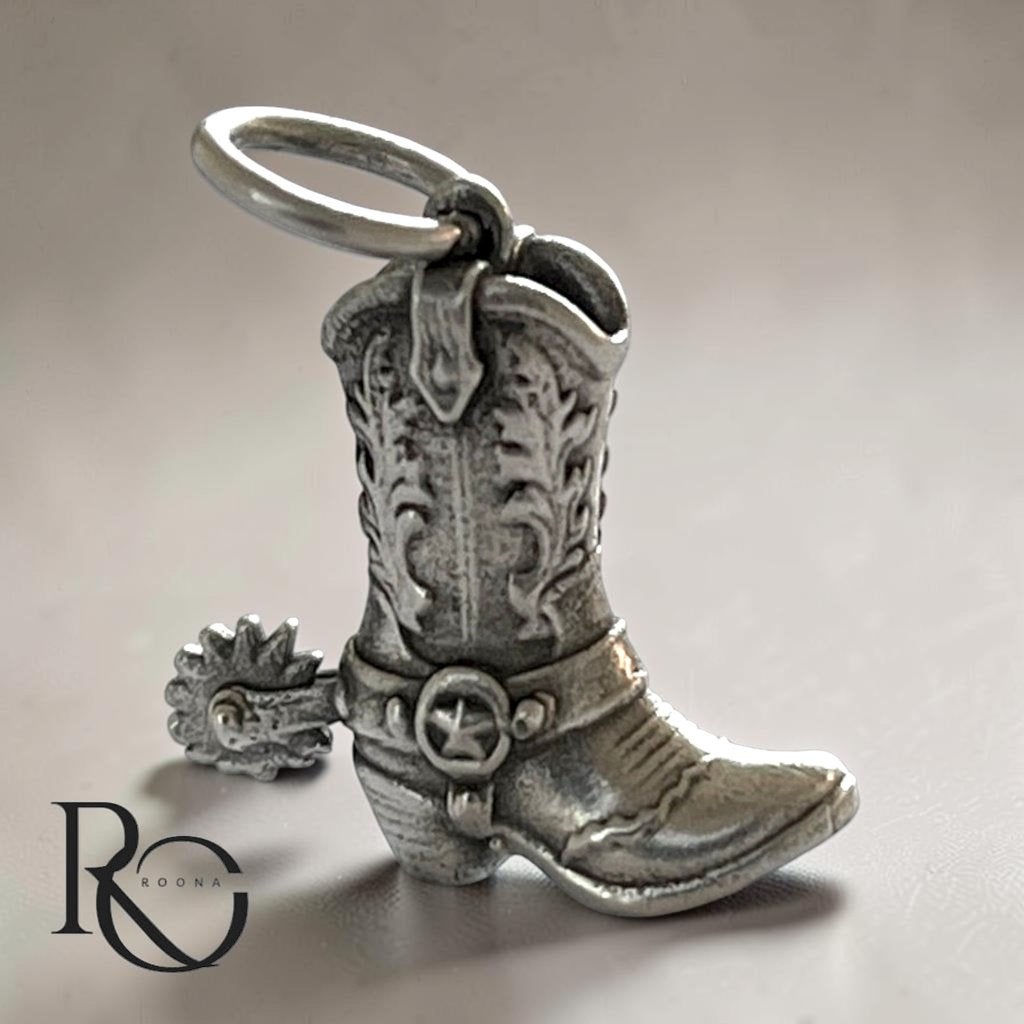 Zilveren cowboylaars hanger 925 zilver – handgemaakt