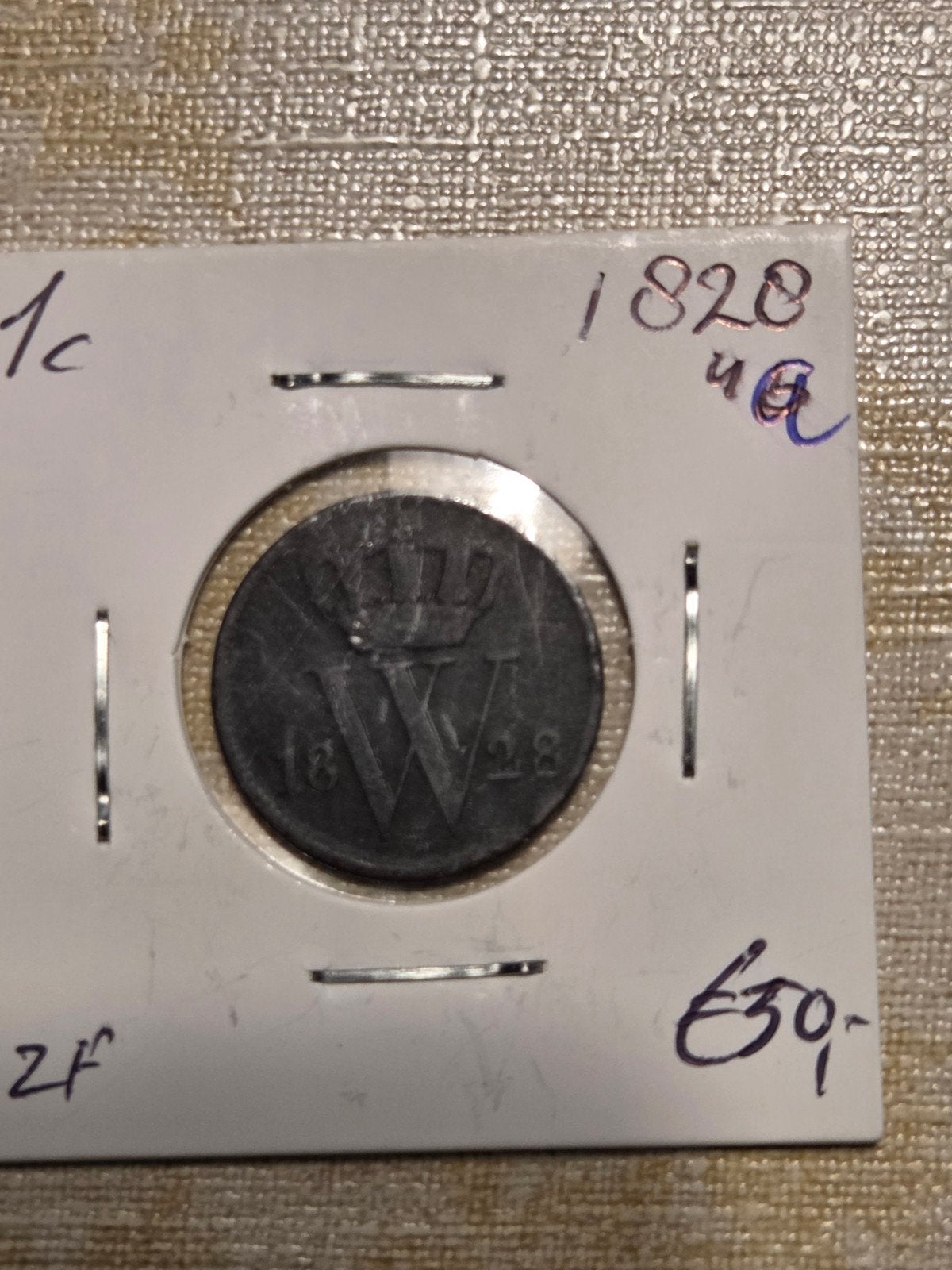 1 cent 1828 Willem I, Postzegels en Munten, Ophalen of Verzenden, Koning Willem I, 1 cent, Losse munt