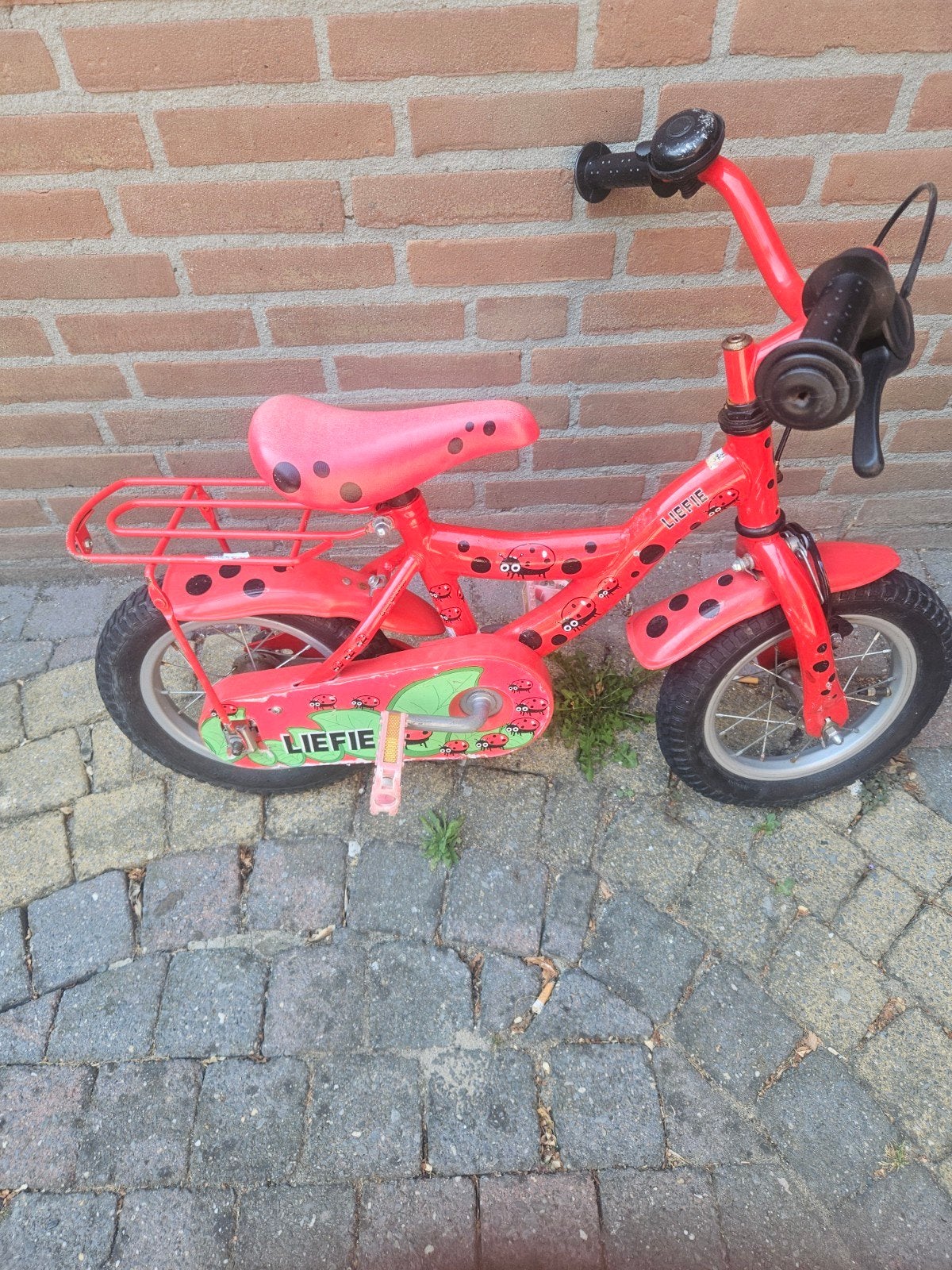 Liefie Kinderfiets Rood met Lieveheersbeestjes, Fietsen en Brommers, Ophalen of Verzenden