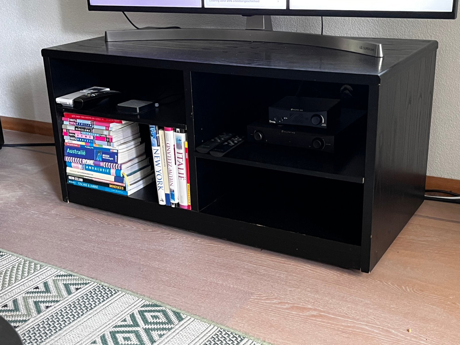 Aldenkamp tv en audio meubel, Ophalen, Gebruikt, 100 tot 150 cm, Eikenhout