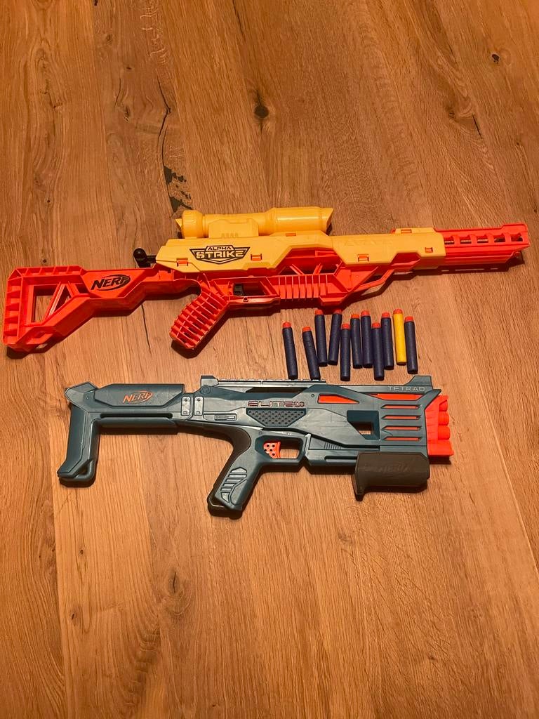 Nerf Alpha Strike en Nerf Elite 2.0 Tetrad met pijltjes, Kinderen en Baby's, Speelgoed | Buiten | Actiespeelgoed, Ophalen, Zo goed als nieuw