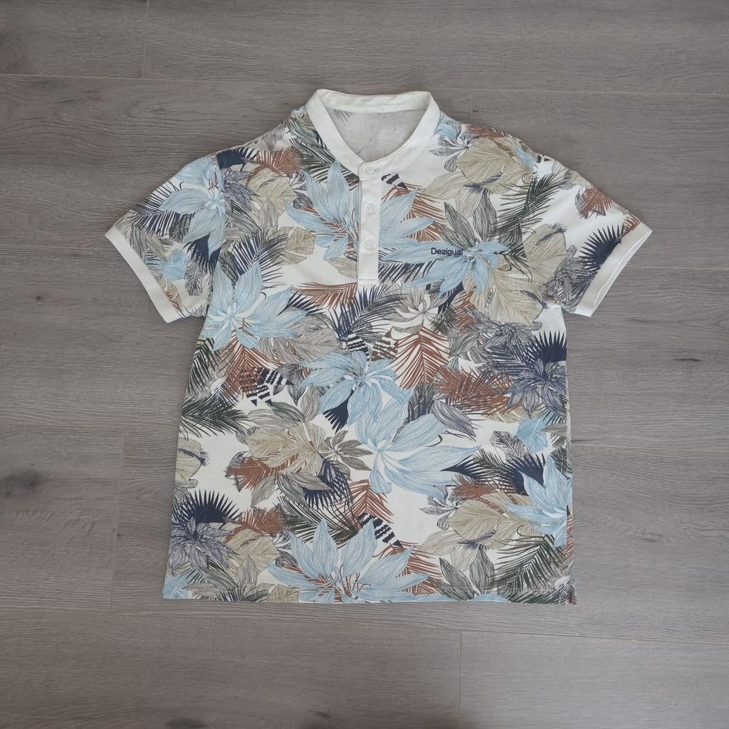 Desigual Polo Shirt met Tropische Print – Maat M – Meerkleur, Desigual, Overige kleuren, Maat 48/50 (M), Ophalen of Verzenden