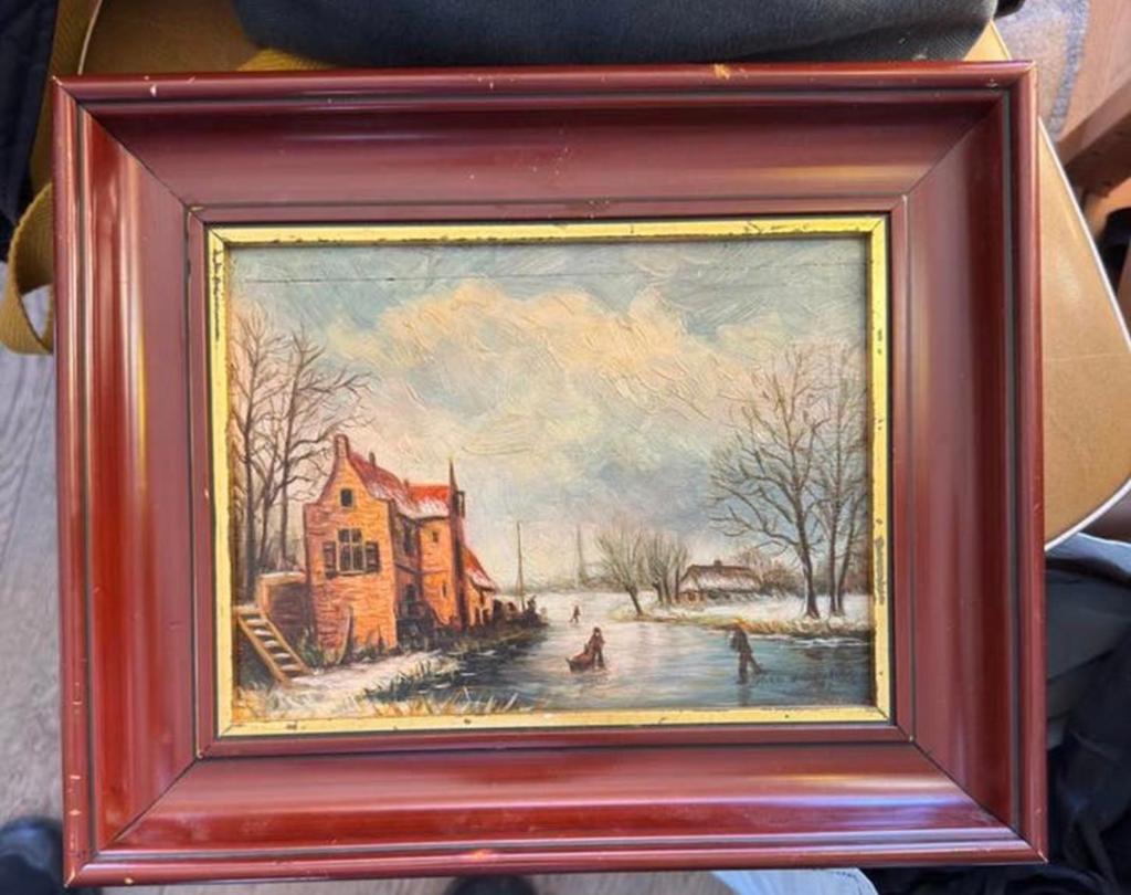 Olieverf schilderij vintage, Antiek en Kunst, Ophalen of Verzenden