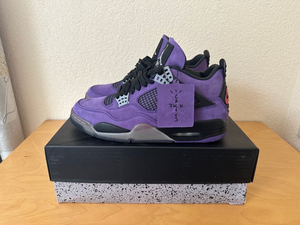 Jordan 4 Retro Travis Scott Purple - Maat 45.5, Overige kleuren, Verzenden, Nieuw, Sneakers of Gympen