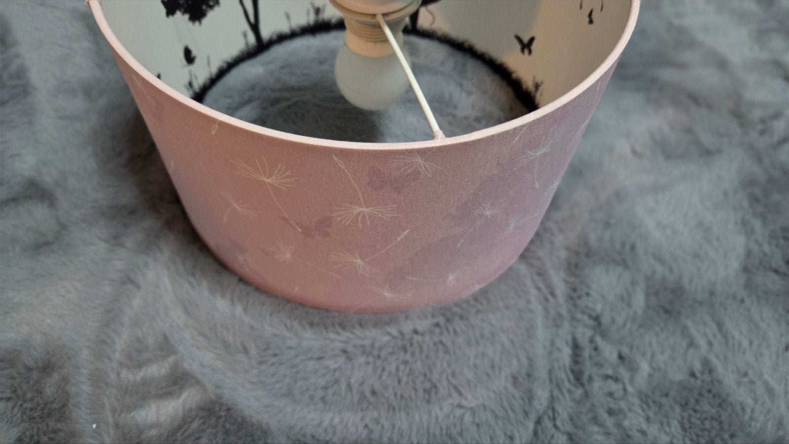 Olucia BUTTERFLY Kinder Hanglamp Roze Cilinder, Huis en Inrichting, Ophalen, Textiel, E27 (groot), Zo goed als nieuw