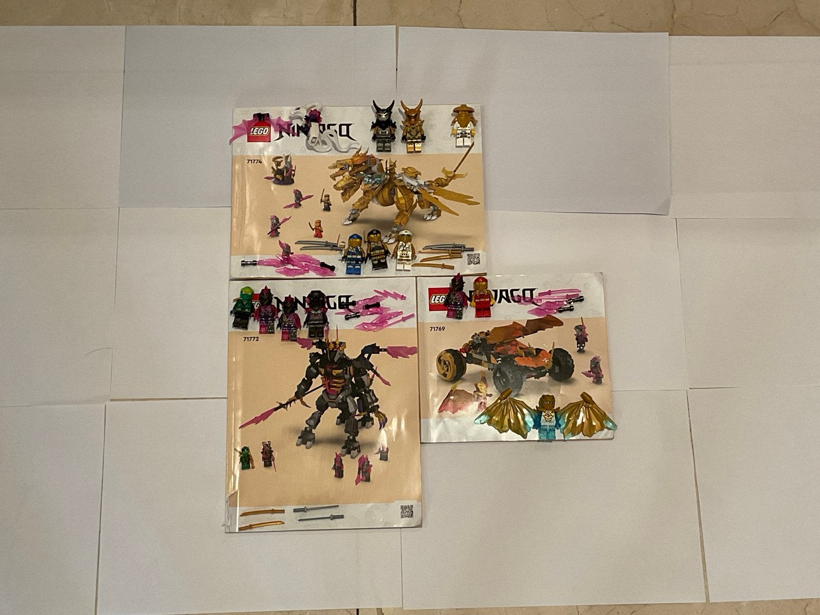 LEGO Ninjago sets 71774, 71772, 71769 met minifiguren, Gebruikt, Lego, Ophalen of Verzenden, Compleet